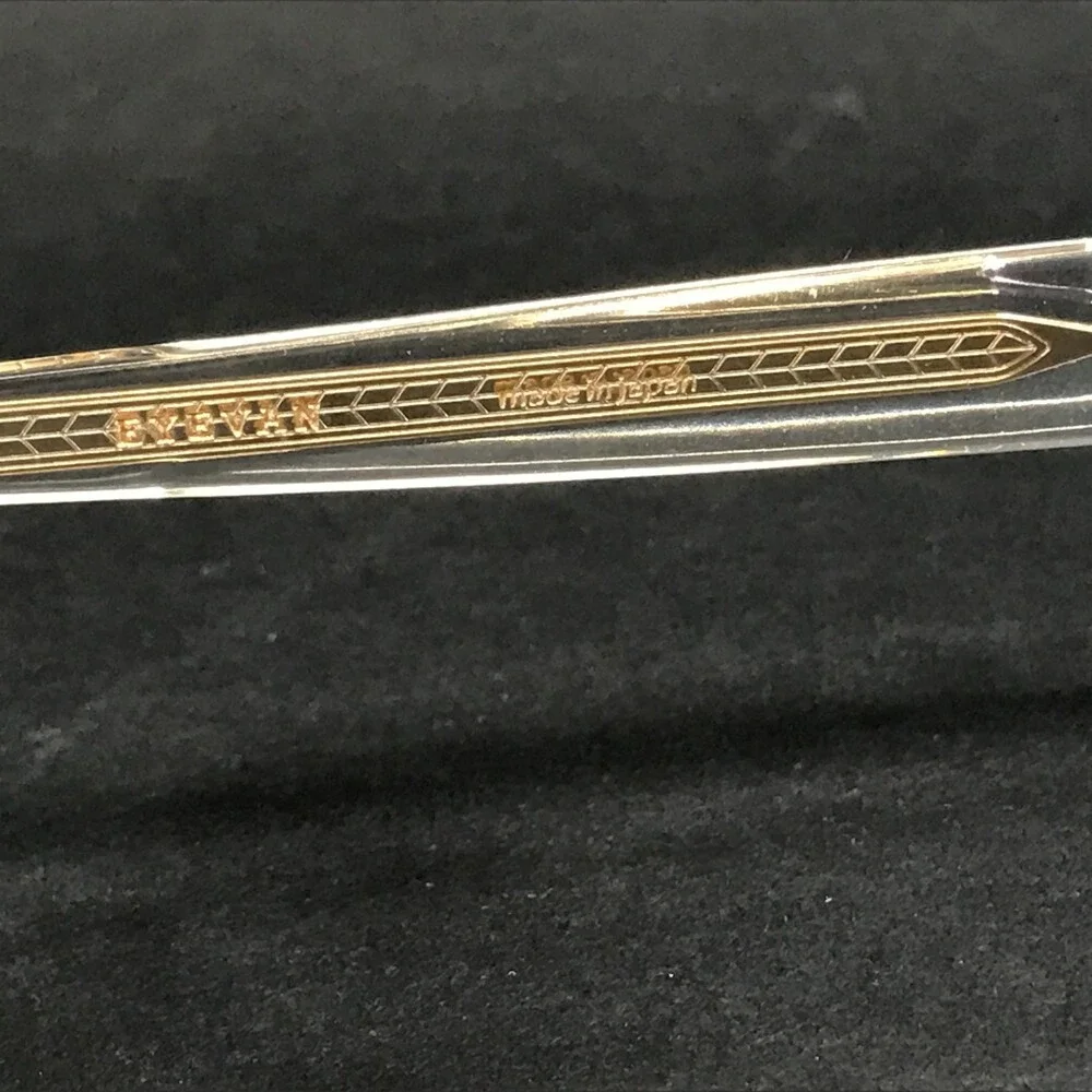 Eyevan Eyeglasses Frames Evans-E CRL 24K Gold Clear Square 50-22-145